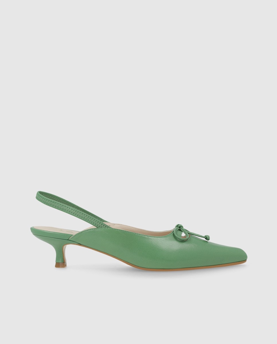 Imagen 1 de Mules de mujer en piel con lazo - Lodi - Verde Verde