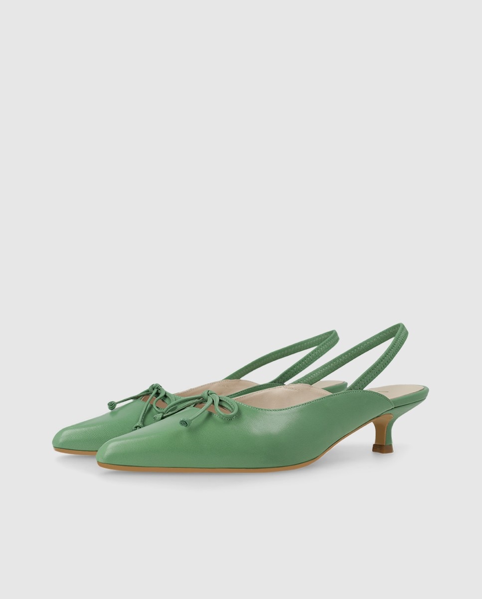 Imagen 3 de Mules de mujer en piel con lazo - Lodi - Verde Verde
