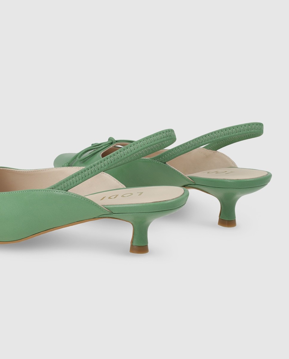 Imagen 2 de Mules de mujer en piel con lazo - Lodi - Verde Verde