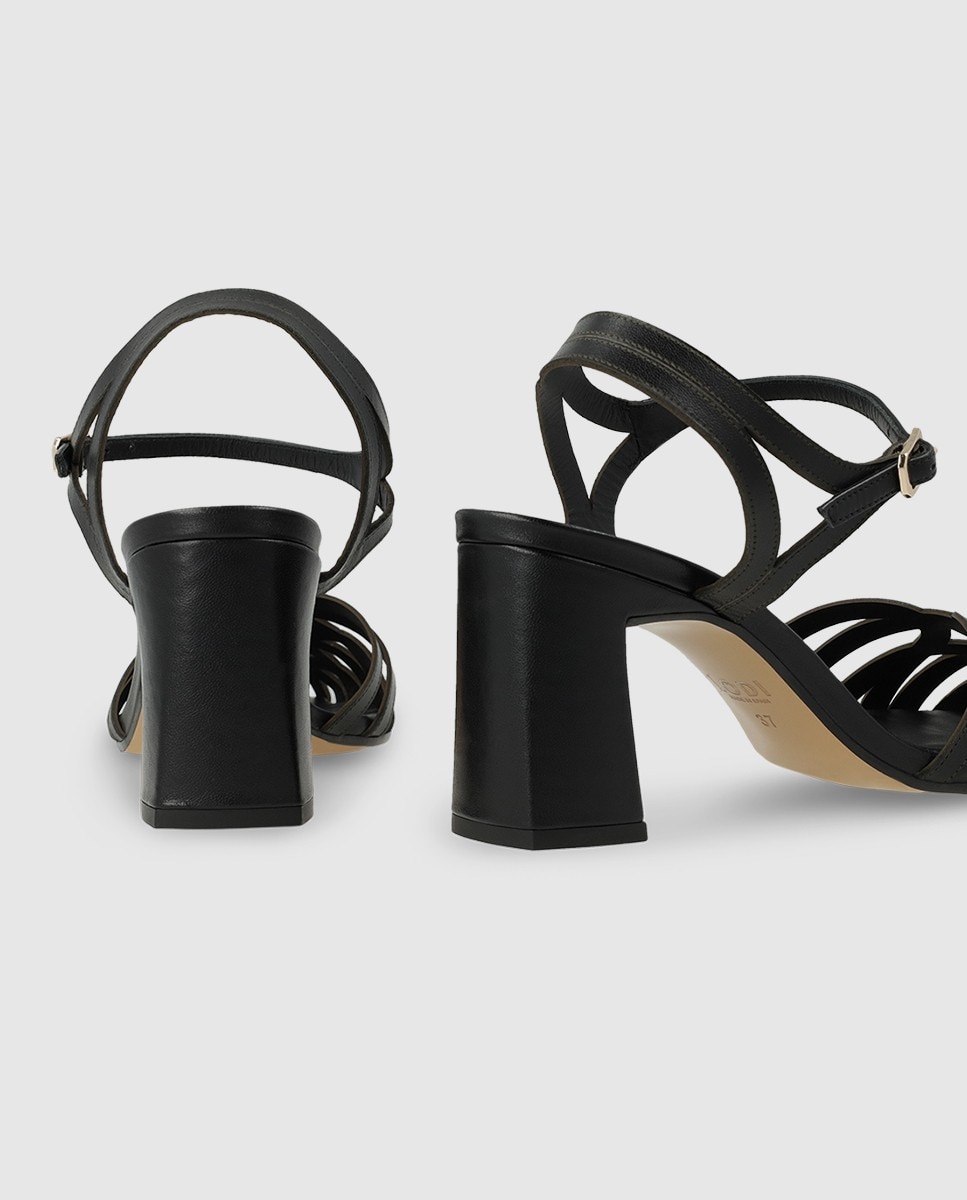 Sandalias de mujer en piel tipo cangrejera - Lodi - Negro Negro-2