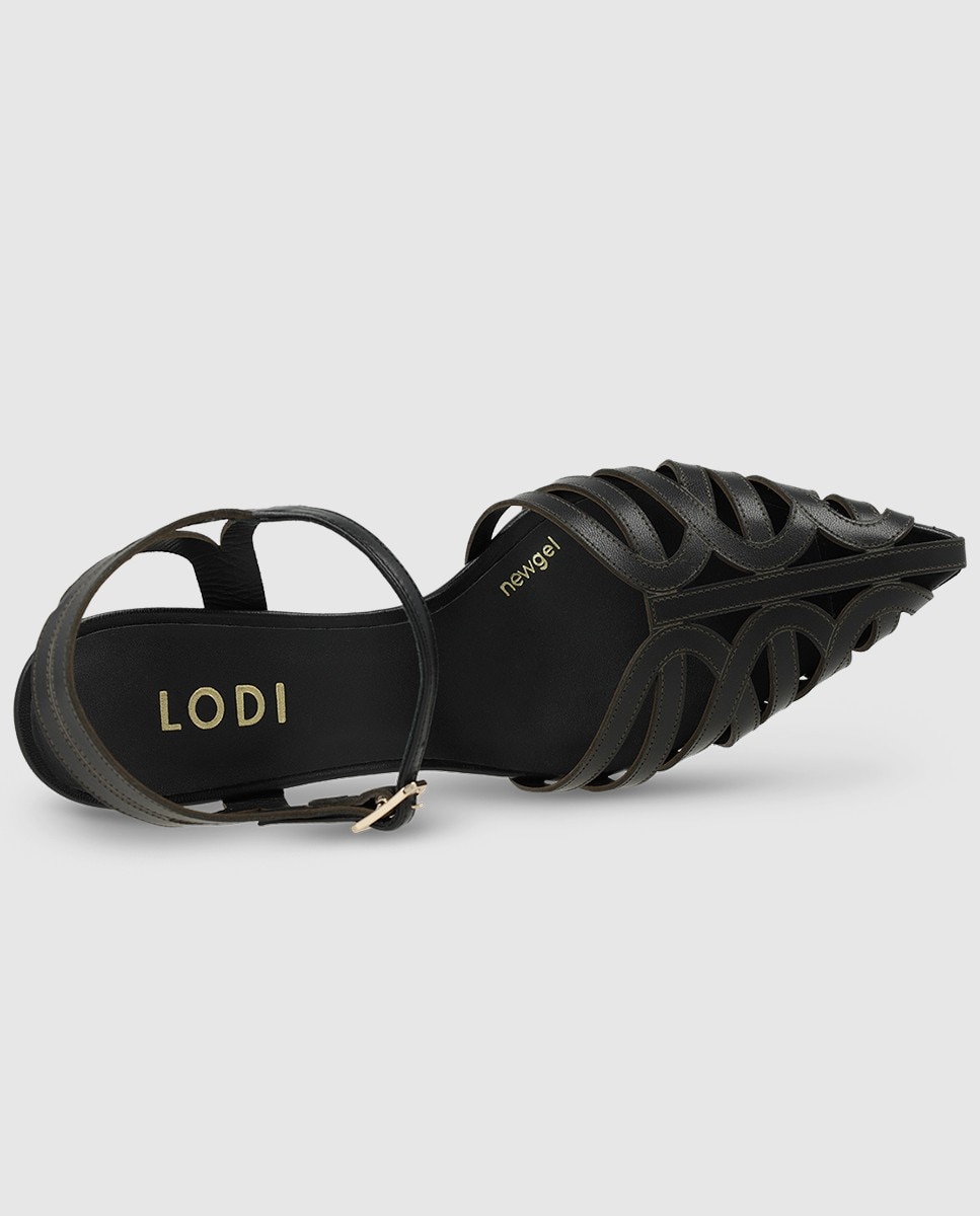 Sandalias de mujer en piel tipo cangrejera - Lodi - Negro Negro-4