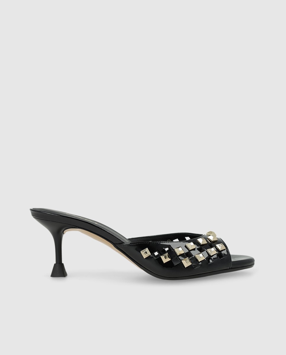Sandalias de mujer en charol con tachas - Lodi - Negro Negro-1