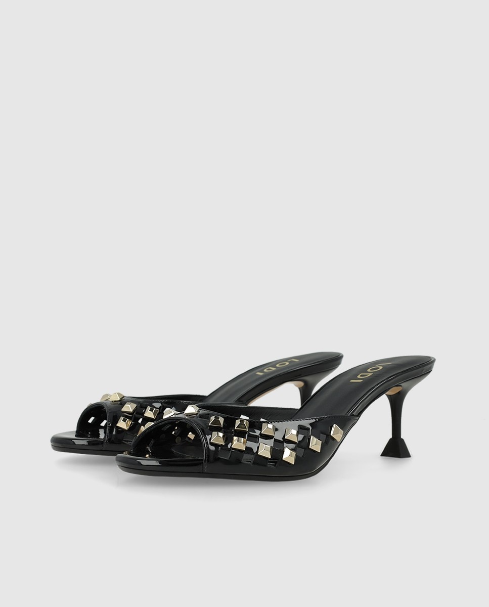 Sandalias de mujer en charol con tachas - Lodi - Negro Negro-3