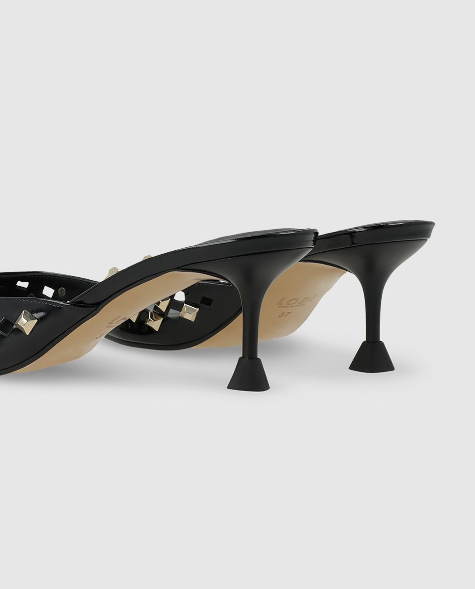 Sandalias de mujer en charol con tachas - Lodi - Negro Negro-2