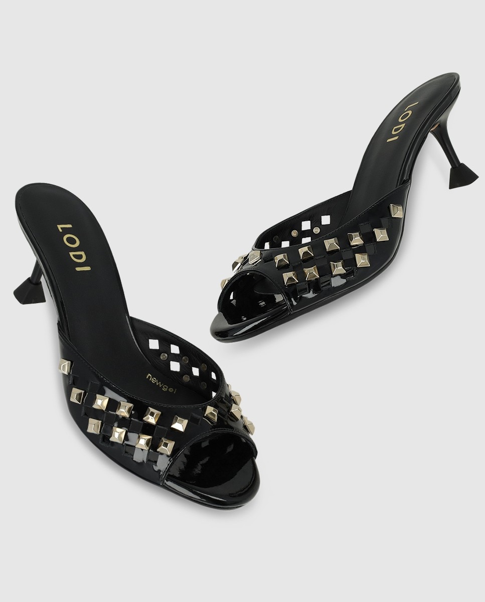 Sandalias de mujer en charol con tachas - Lodi - Negro Negro-4