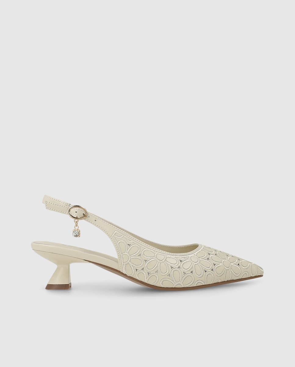 Zapatos de salón destalonados de mujer en piel - Lodi - Blanco Blanco-1