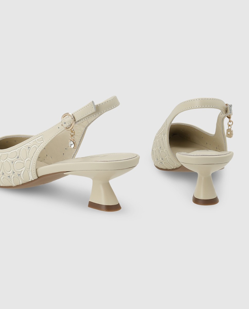 Zapatos de salón destalonados de mujer en piel - Lodi - Blanco Blanco-2