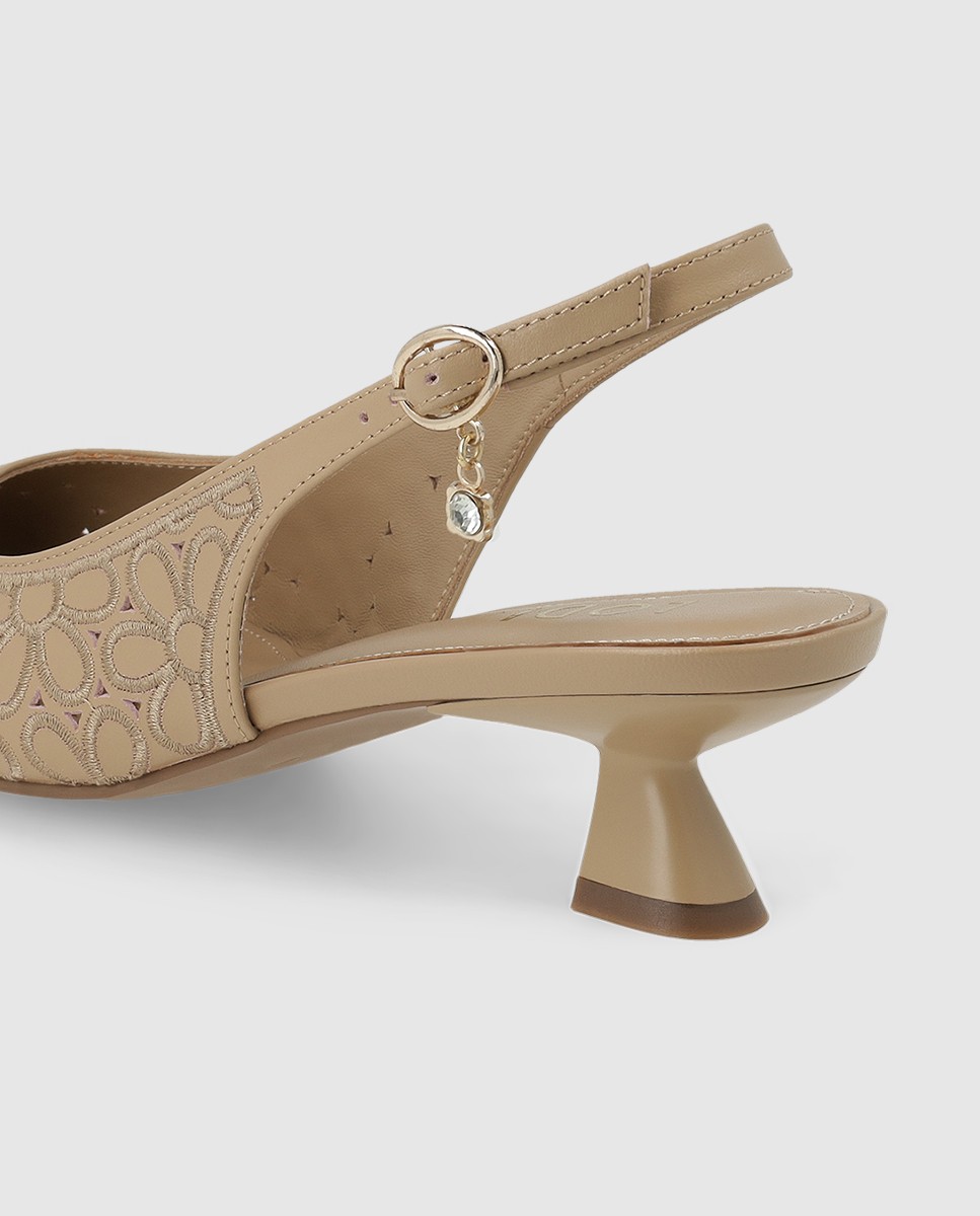 Zapatos de salón destalonados de mujer en piel - Lodi - Nude Nude-2