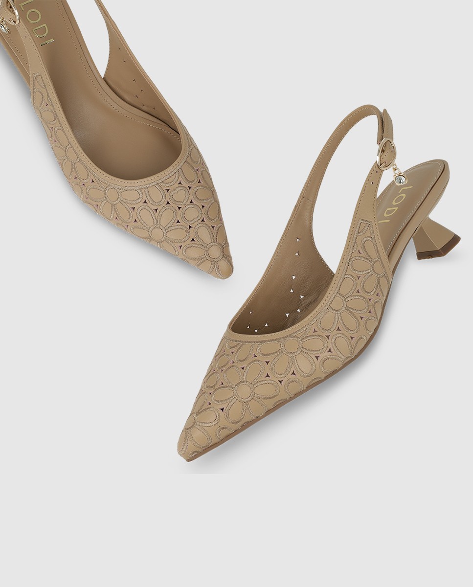 Zapatos de salón destalonados de mujer en piel - Lodi - Nude Nude-4