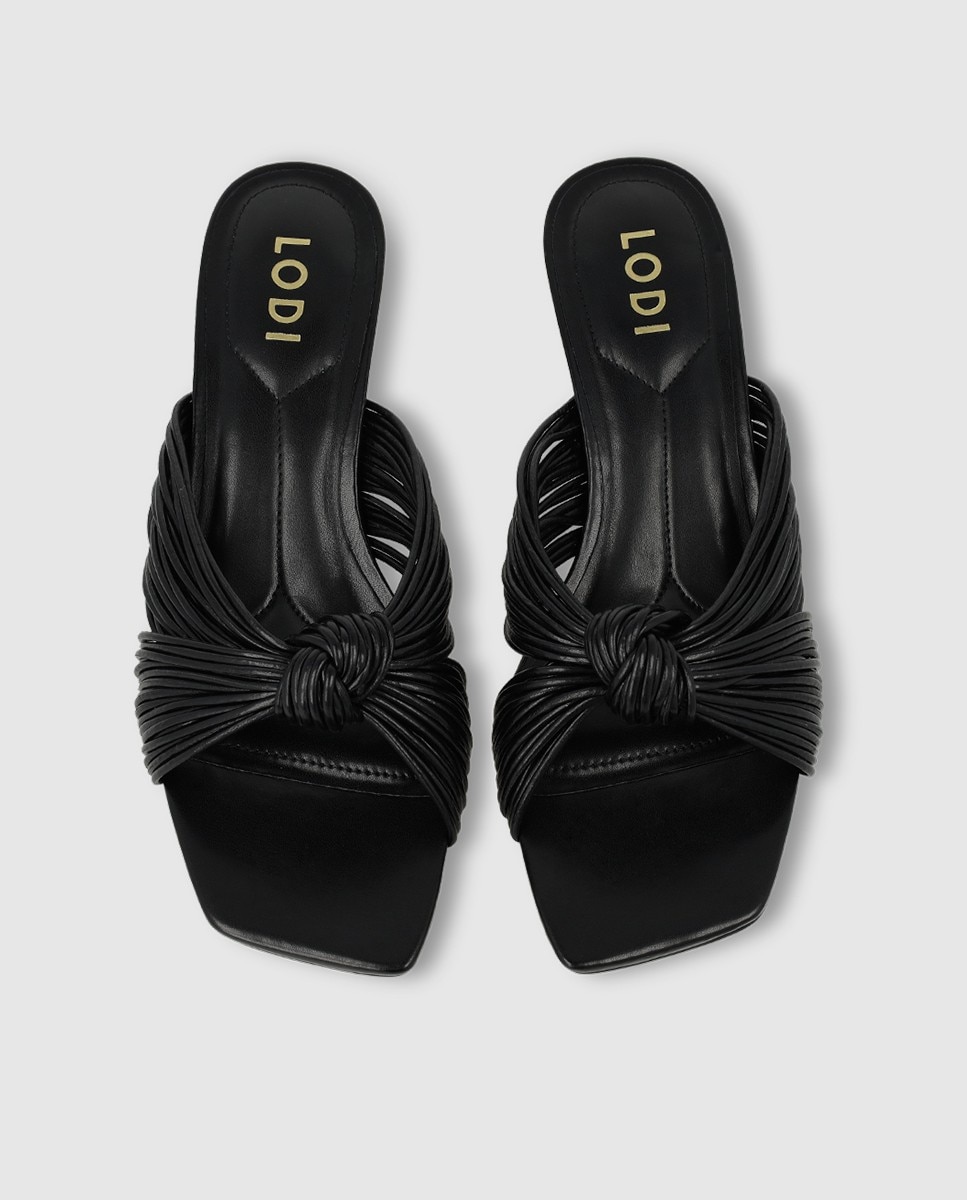 Sandalias de mujer efecto piel tacon pintado - Lodi - Negro Negro-4