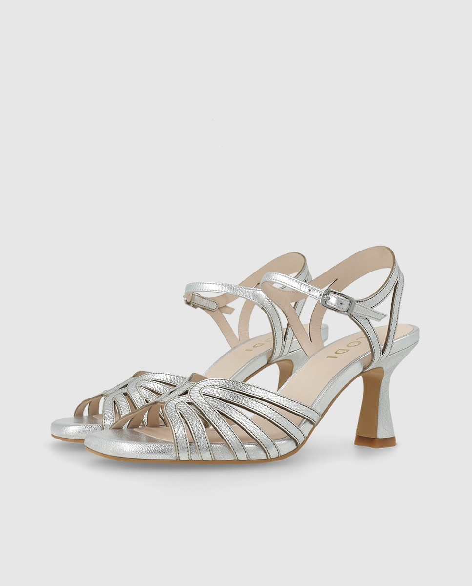 Sandalias de mujer en piel con tacón - Lodi - Oro Oro-3