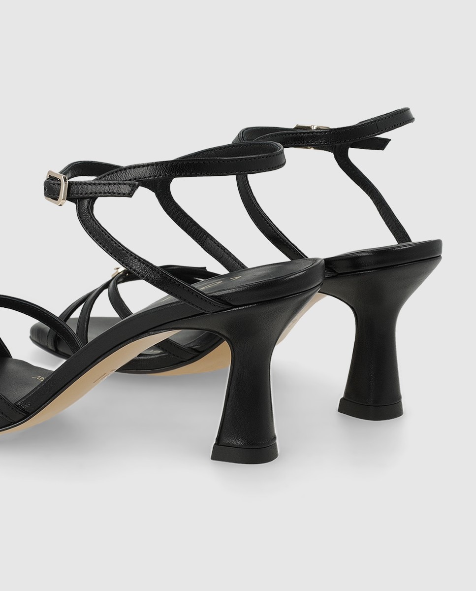 Sandalias de mujer en piel con tacón - Lodi - Negro Negro-2