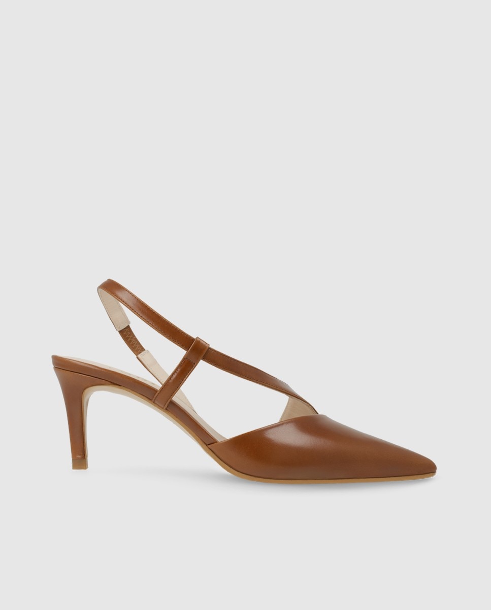 Lodi - Zapatos de salón destalonados de mujer en piel con tacón.