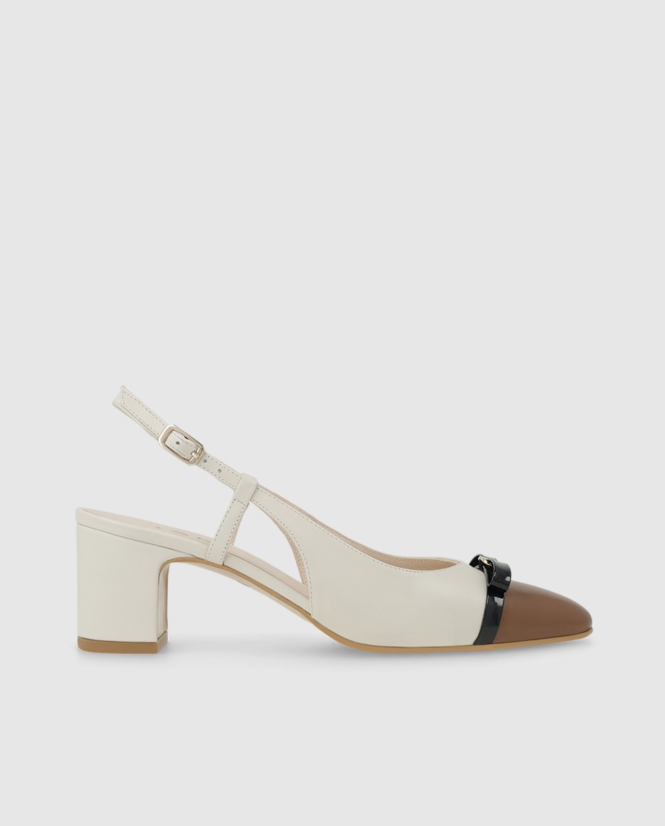 Zapatos de salón destalonados de mujer en piel - Lodi - Blanco Blanco-1