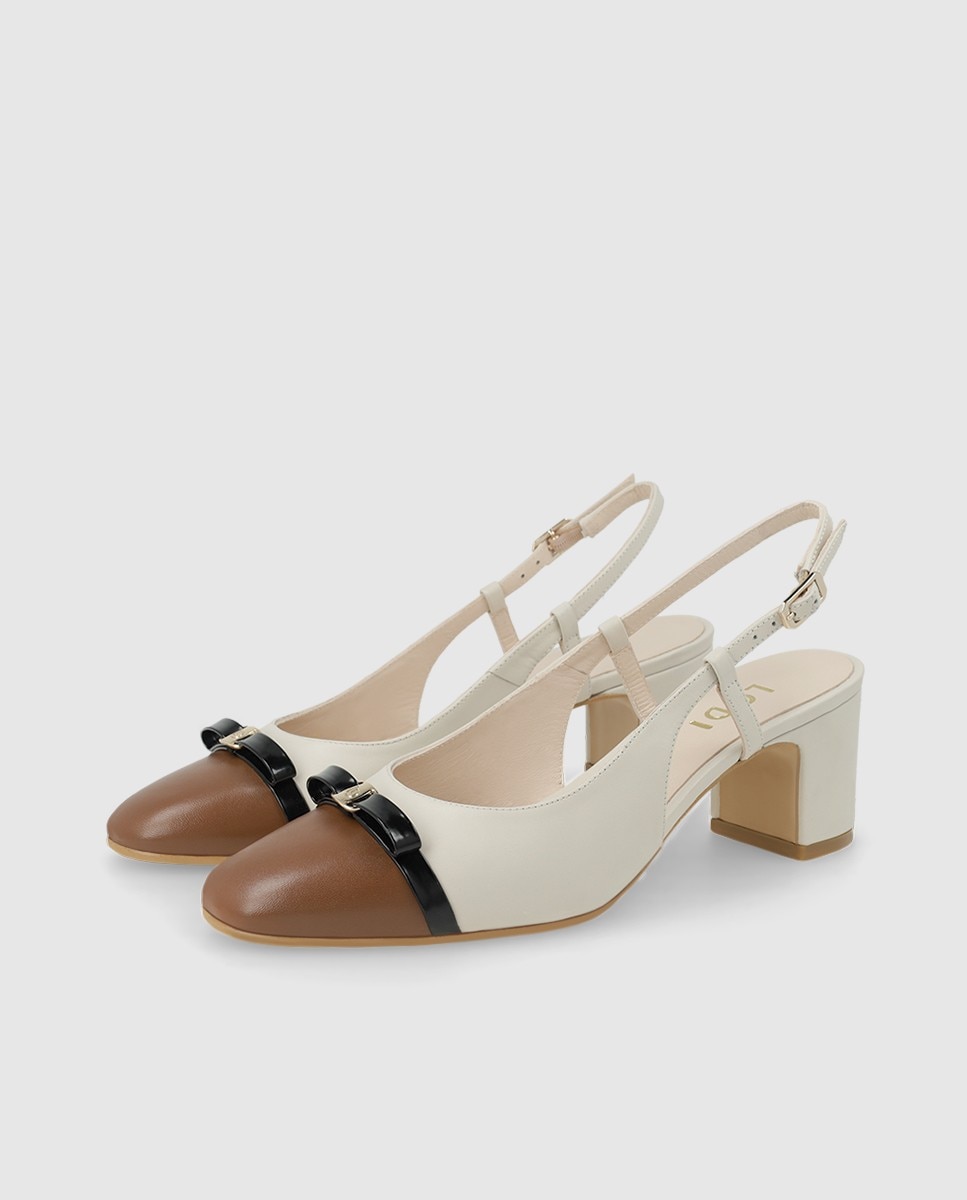 Zapatos de salón destalonados de mujer en piel - Lodi - Blanco Blanco-3