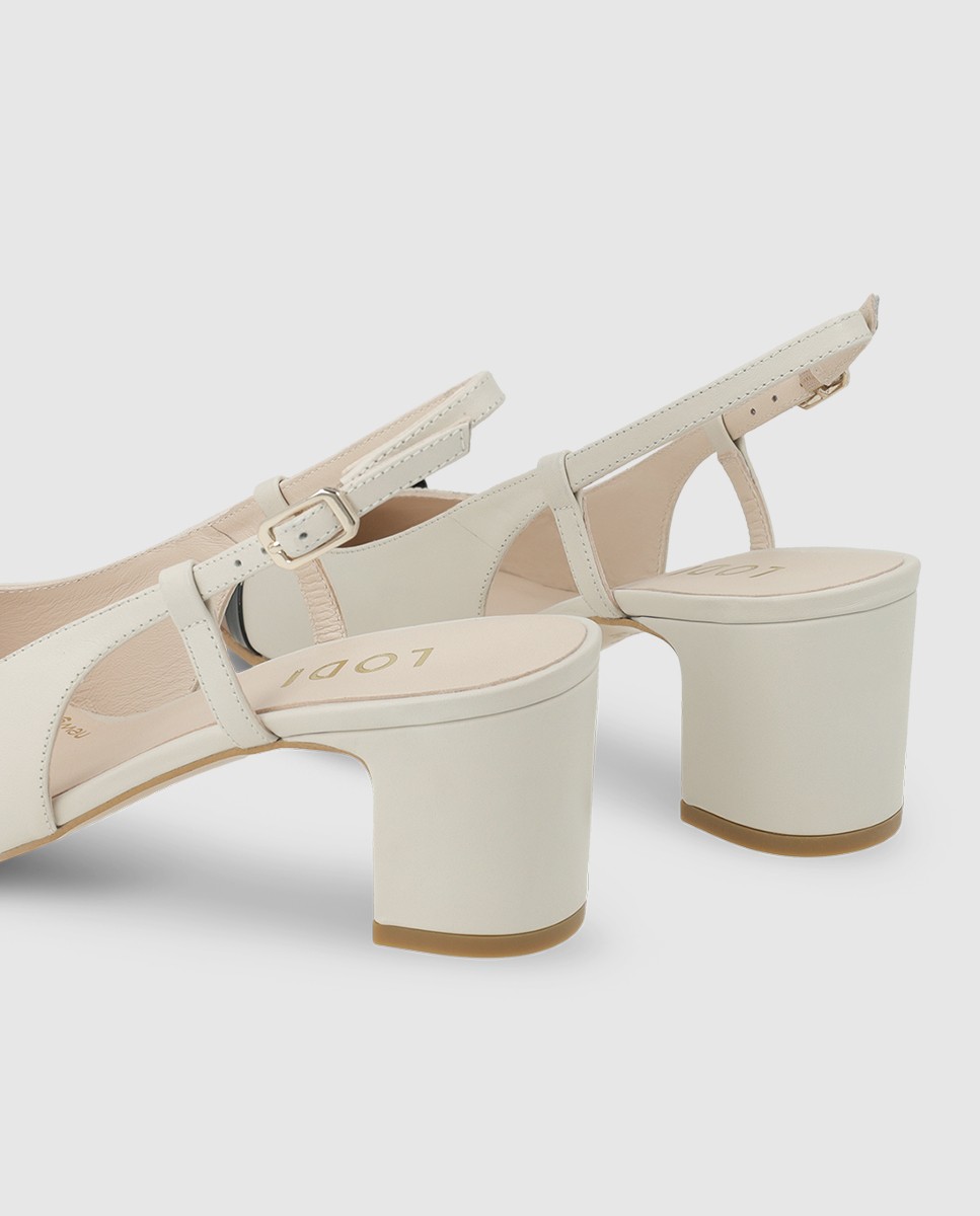 Zapatos de salón destalonados de mujer en piel - Lodi - Blanco Blanco-2