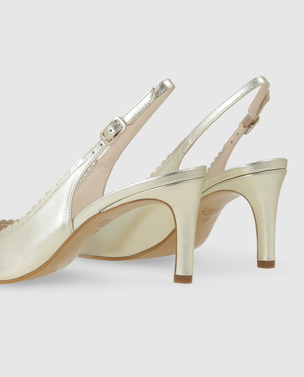 Sandalias de mujer en charol con festón - Lodi - Oro Oro-2