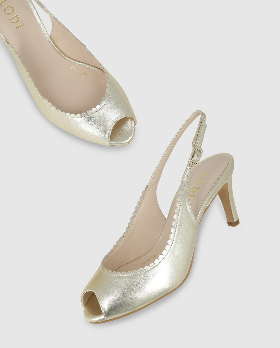 Sandalias de mujer en charol con festón - Lodi - Oro Oro-4