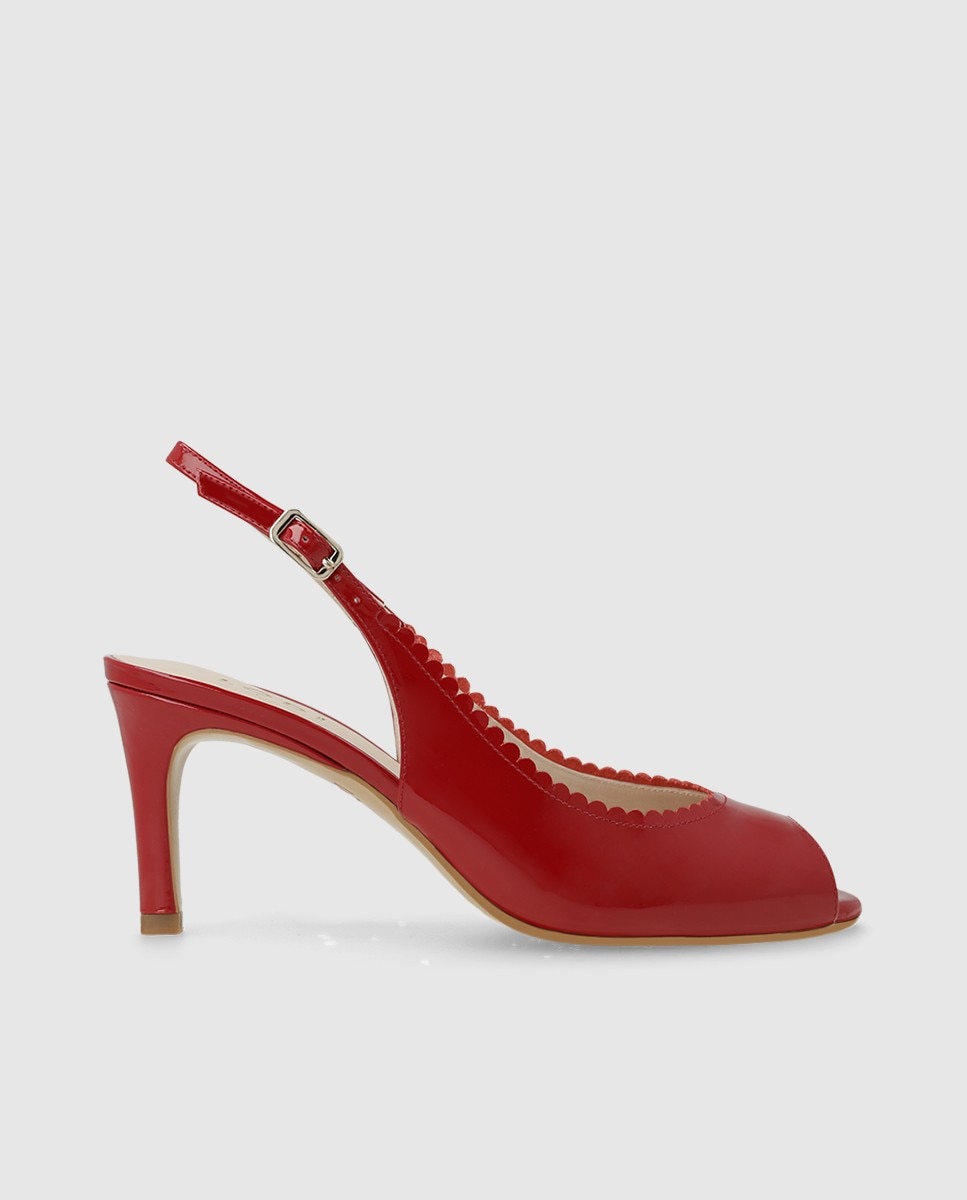 Sandalias de mujer en charol con festón - Lodi - Rojo Rojo-1