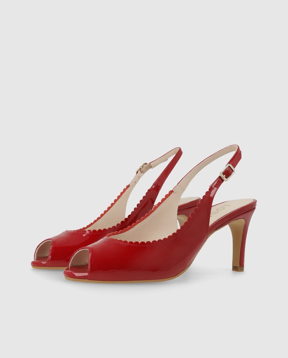 Sandalias de mujer en charol con festón - Lodi - Rojo Rojo-3