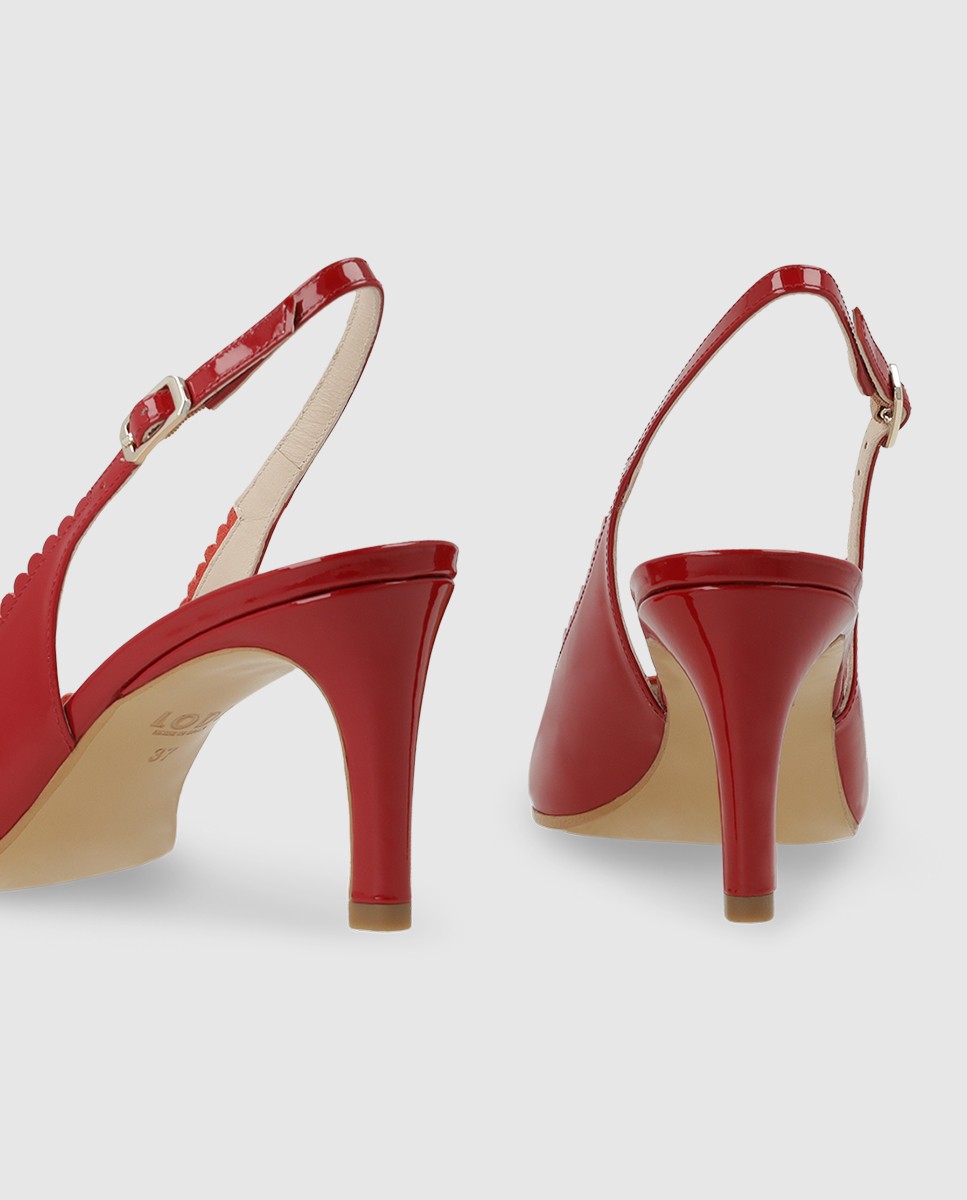Sandalias de mujer en charol con festón - Lodi - Rojo Rojo-2