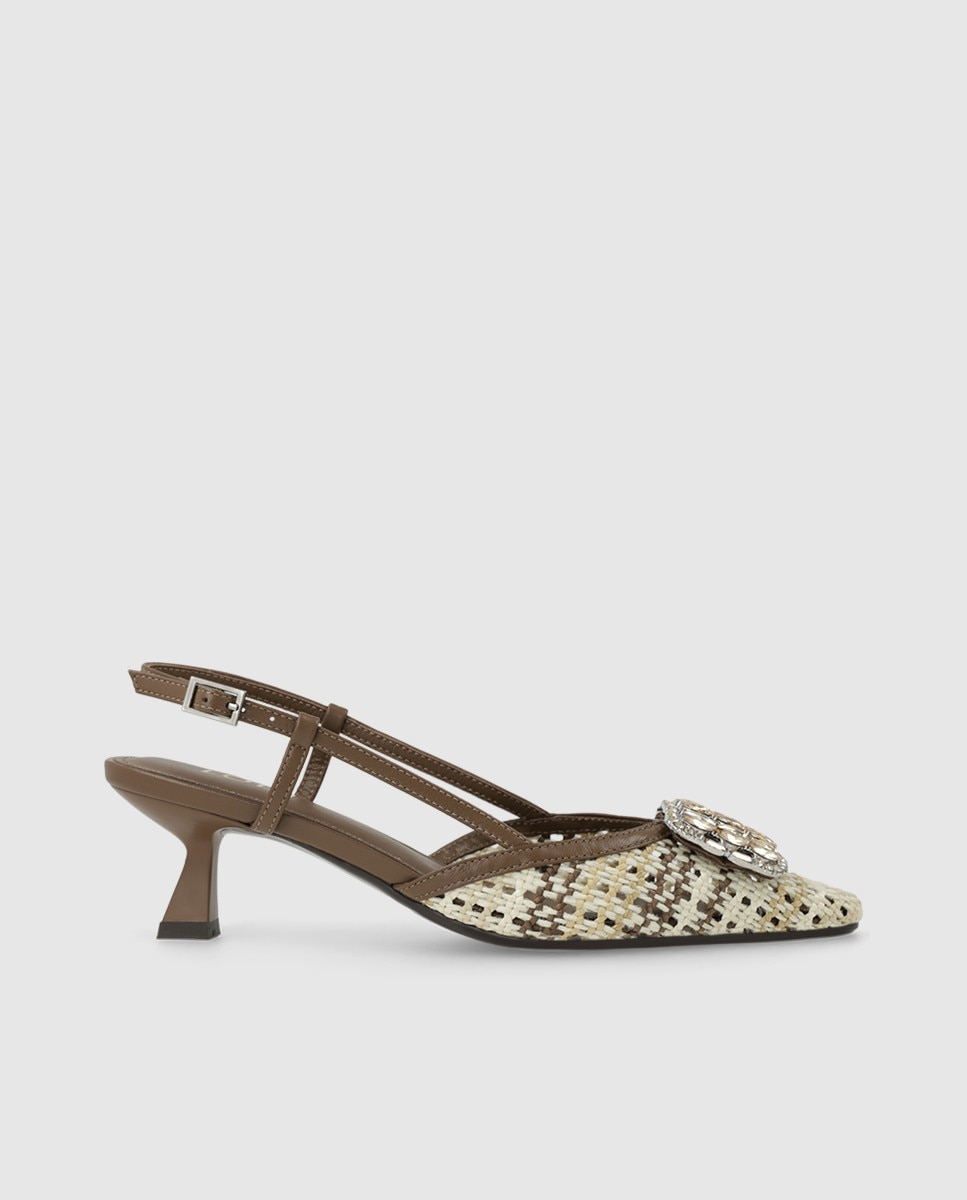 Zapatos de salón destalonados de mujer en piel - Lodi - Marrón Marrón-1