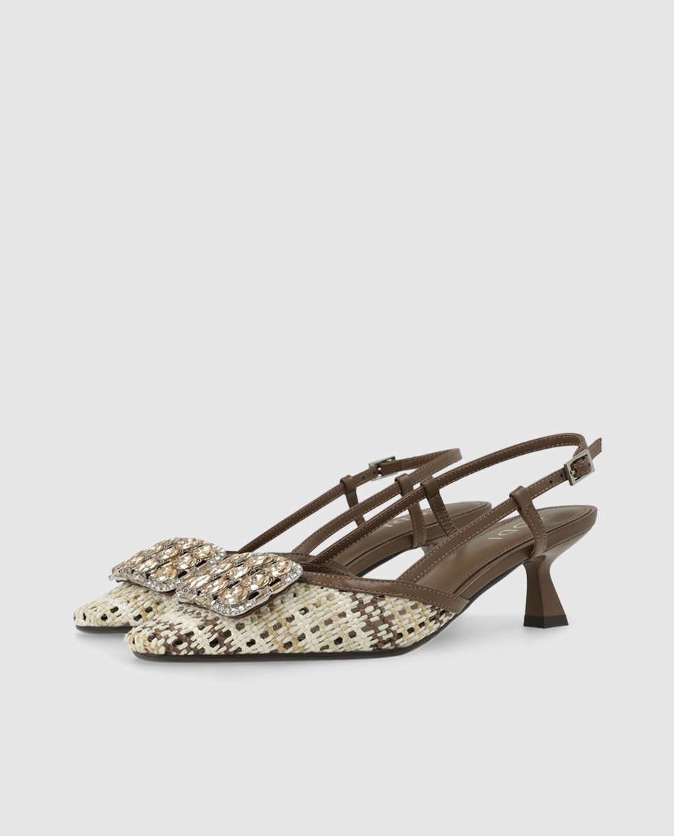 Zapatos de salón destalonados de mujer en piel - Lodi - Marrón Marrón-3