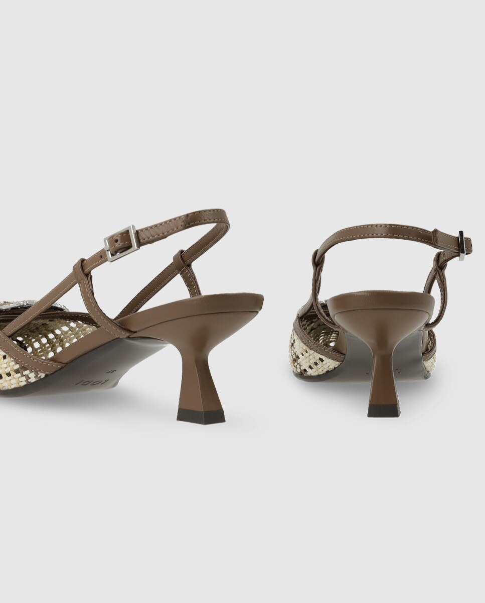 Zapatos de salón destalonados de mujer en piel - Lodi - Marrón Marrón-2