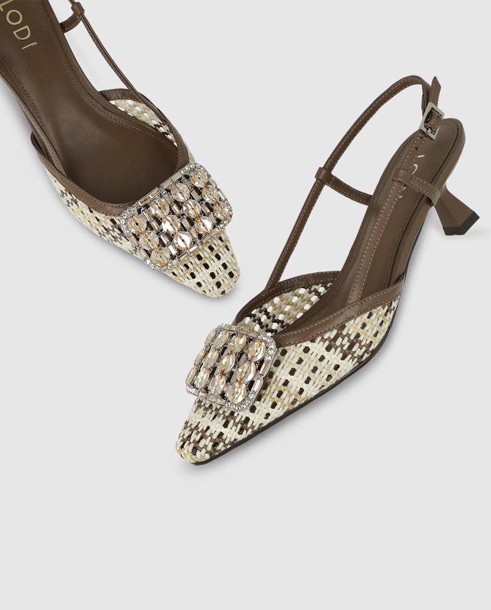 Zapatos de salón destalonados de mujer en piel - Lodi - Marrón Marrón-4