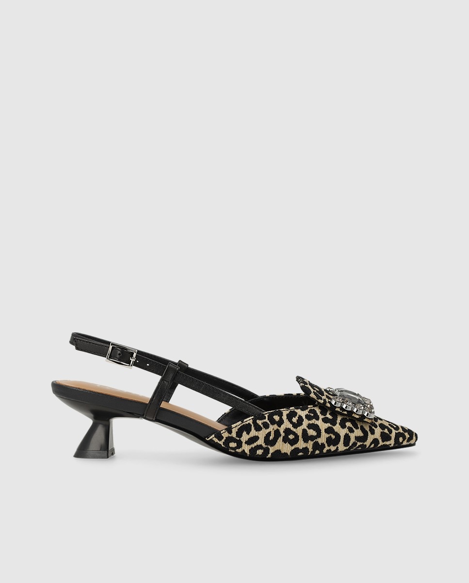 Lodi - Zapatos de salón destalonados de mujer en piel efecto animal print.