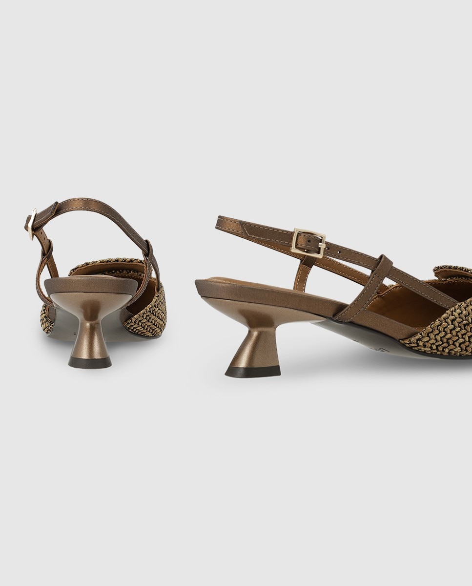 Zapatos mujer rafia negra piel napa | Elegante LODI - Marrón Marrón-2