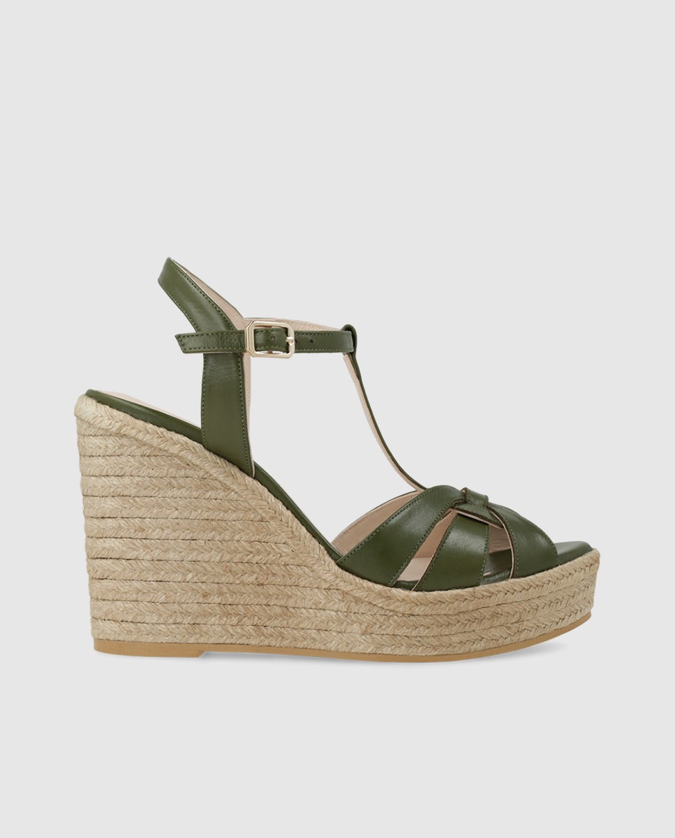 Sandalias de plataforma de mujer en piel - Lodi - Verde Verde-1