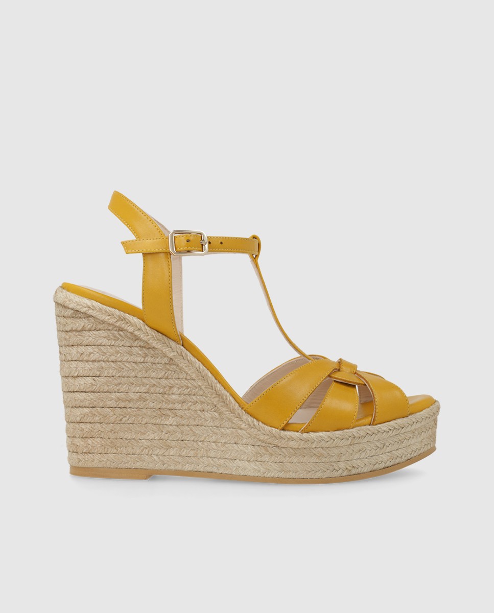 Sandalias de plataforma de mujer en piel Amarillo Lodi Amarillo-1