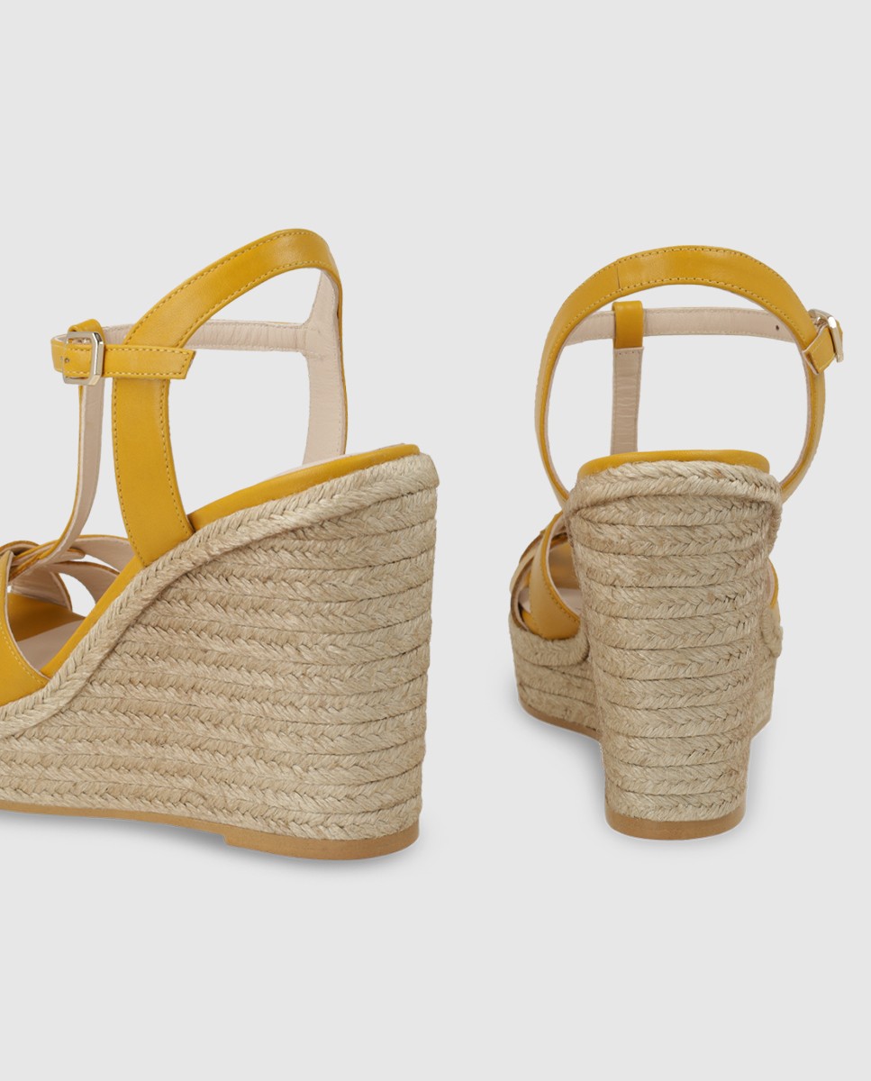 Sandalias de plataforma de mujer en piel Amarillo Lodi Amarillo-2