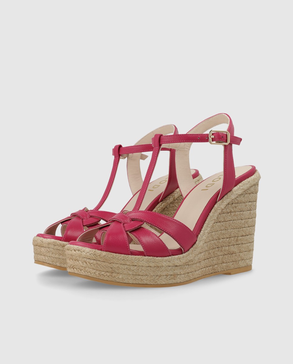 Sandalias de plataforma de mujer en piel - Lodi - Rosa Rosa-3