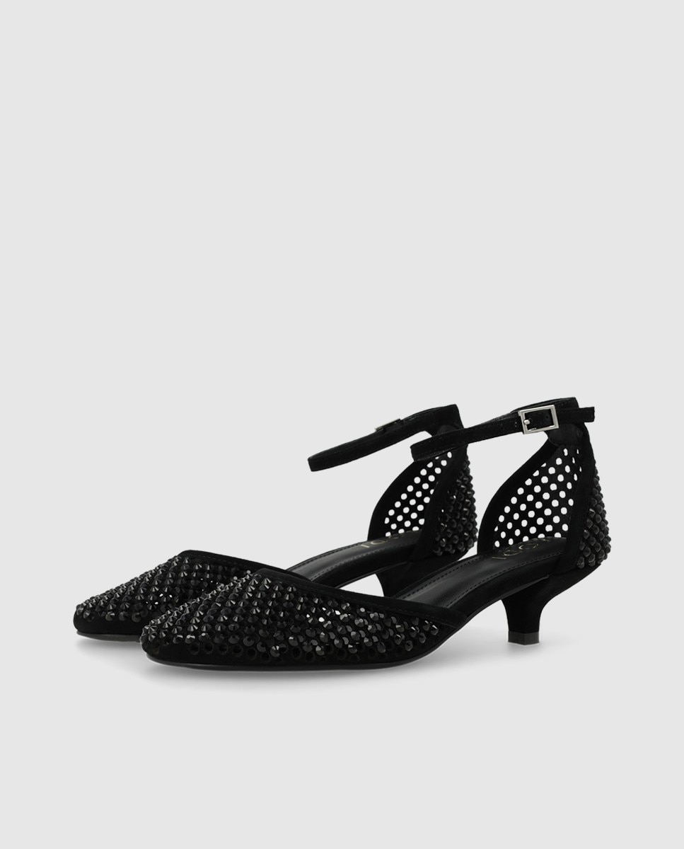 Imagen 3 de Zapatos de mujer en ante y pedrería - Lodi - Negro Negro