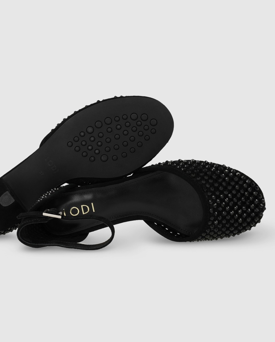 Imagen 4 de Zapatos de mujer en ante y pedrería - Lodi - Negro Negro