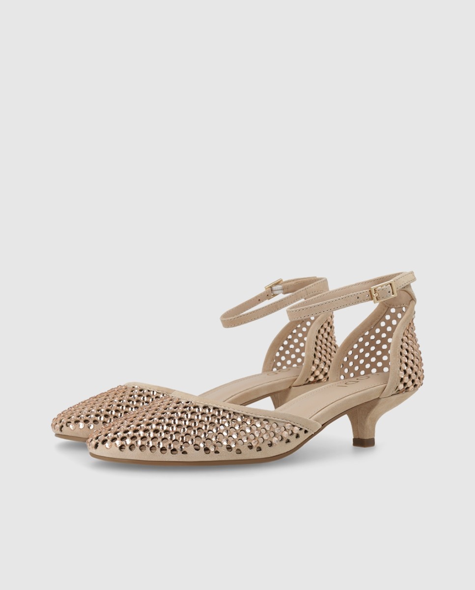 Imagen 3 de Zapatos de mujer en ante y pedrería - Lodi - Nude Nude