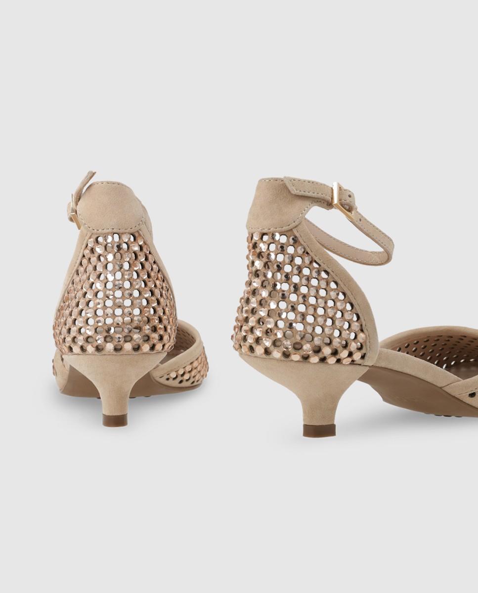 Imagen 2 de Zapatos de mujer en ante y pedrería - Lodi - Nude Nude
