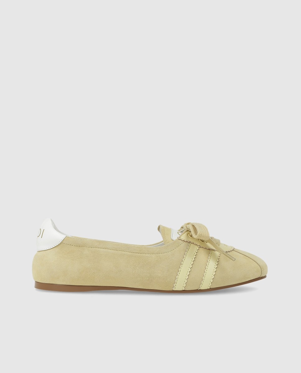 Bailarinas deportivas de mujer en piel y cordones - Lodi - Amarillo Amarillo-1