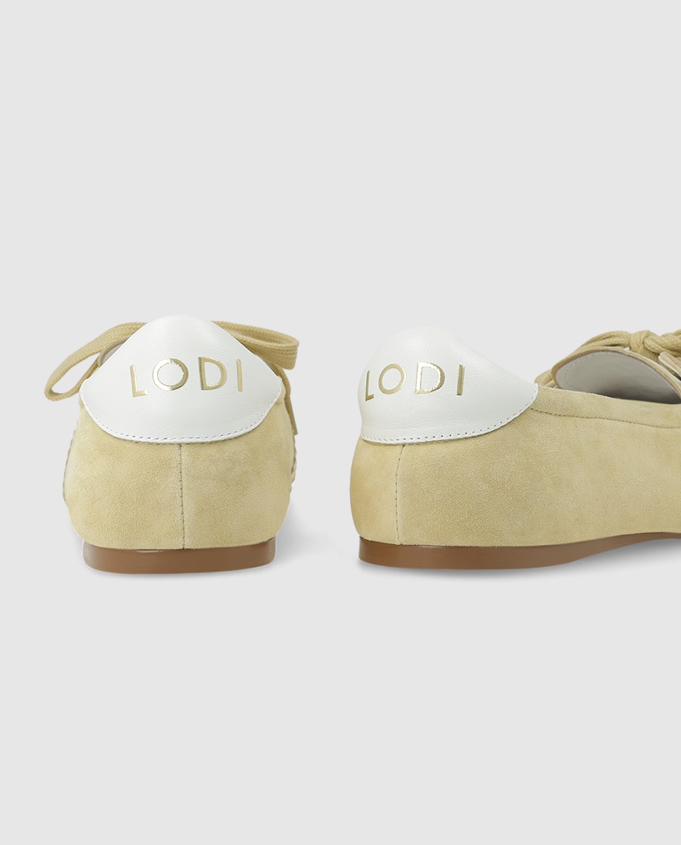 Bailarinas deportivas de mujer en piel y cordones - Lodi - Amarillo Amarillo-2