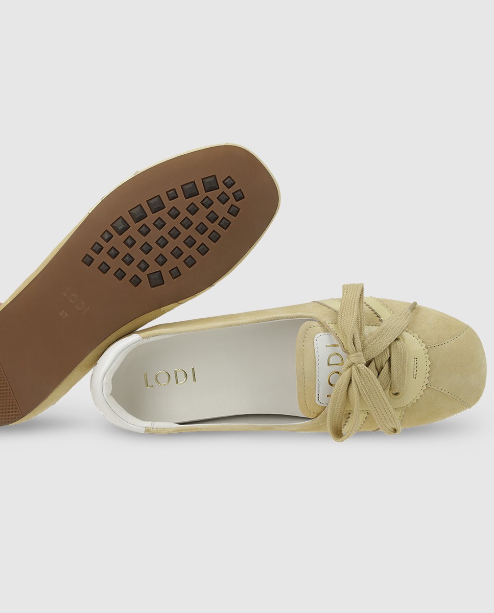 Bailarinas deportivas de mujer en piel y cordones - Lodi - Amarillo Amarillo-4