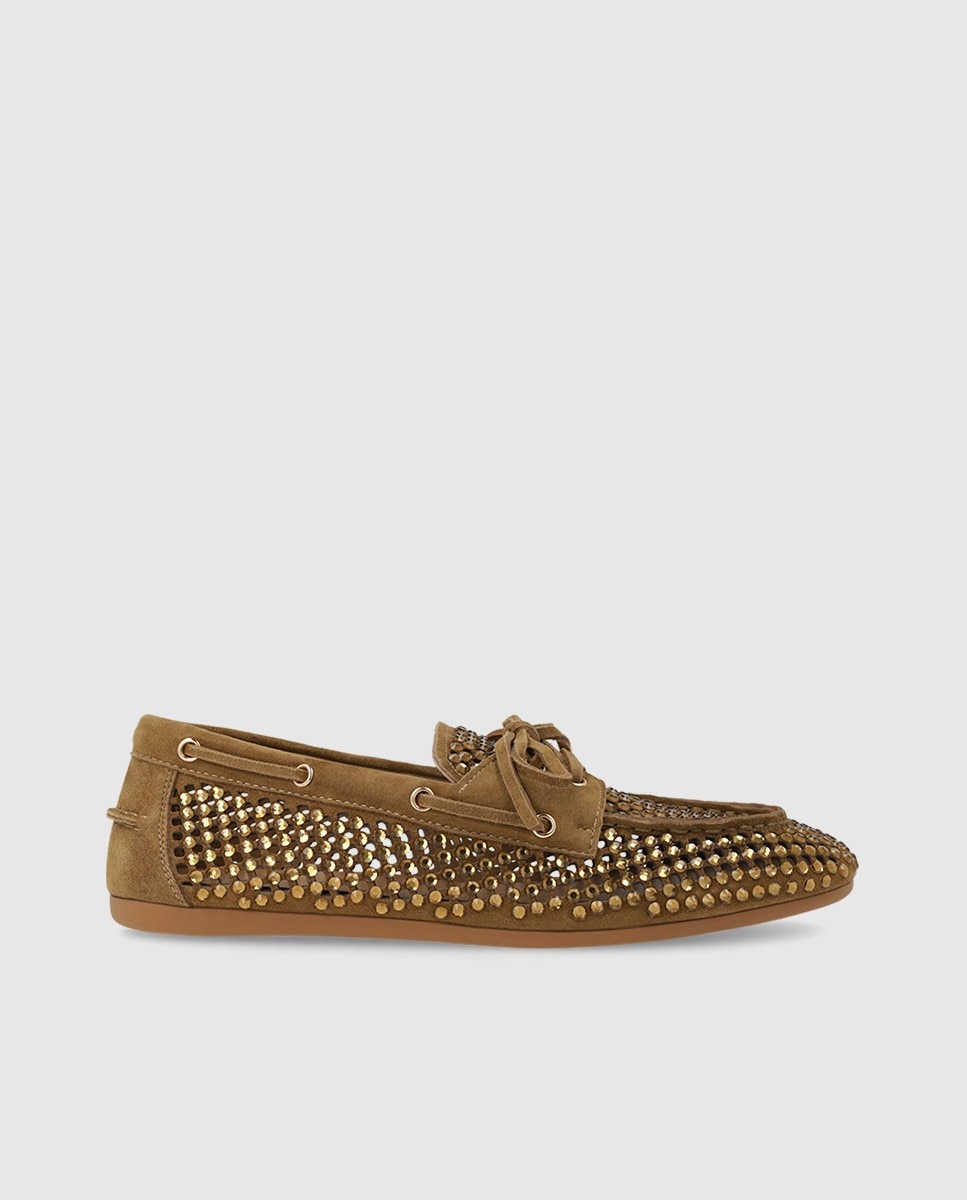 Mocasines de mujer calados en ante - Lodi - Marrón Marrón-1