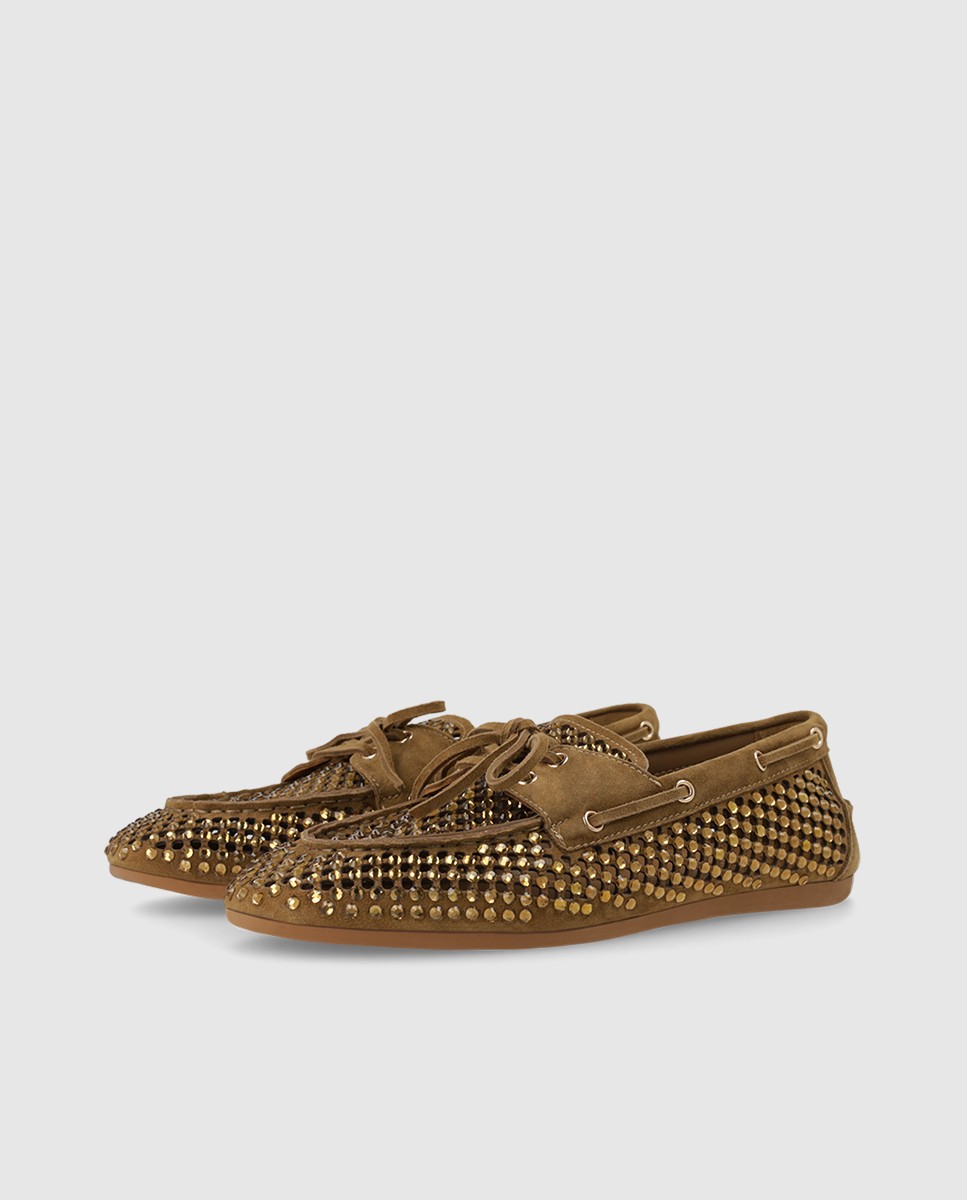 Mocasines de mujer calados en ante - Lodi - Marrón Marrón-3