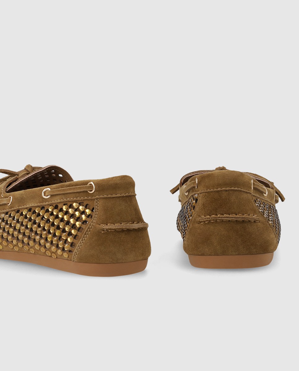 Mocasines de mujer calados en ante - Lodi - Marrón Marrón-2