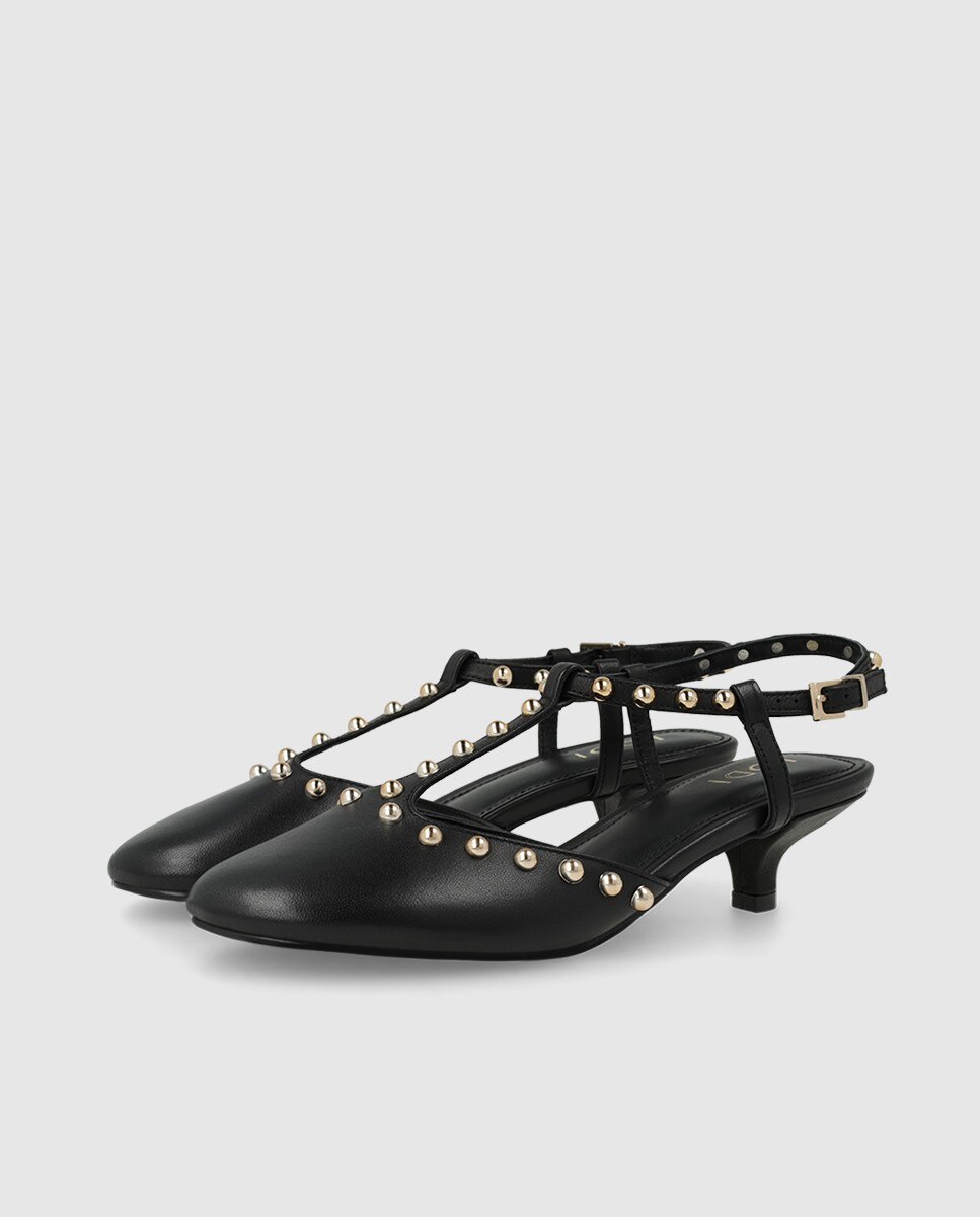 Imagen 3 de Zapatos de mujer en piel y tachas - Lodi - Negro Negro