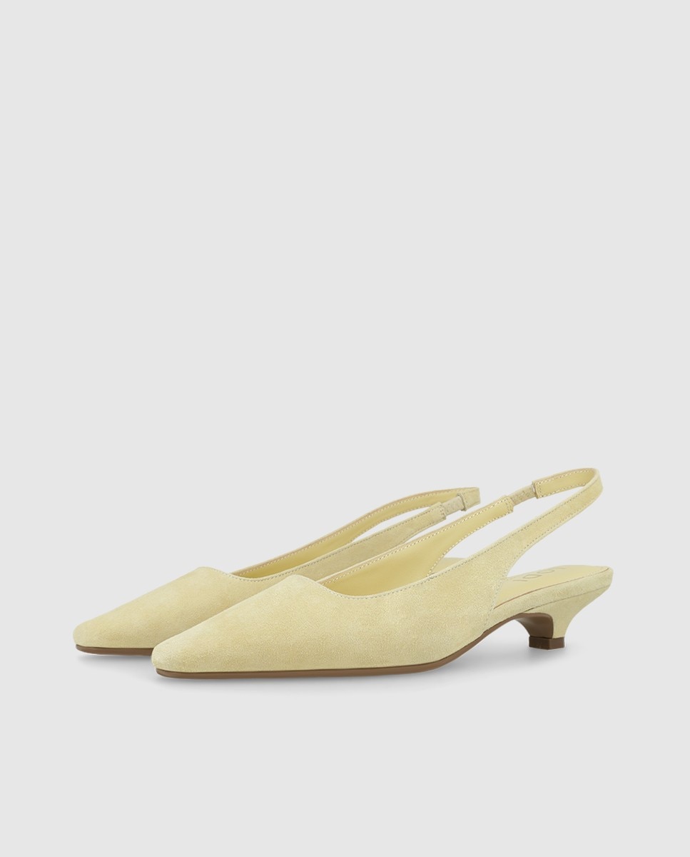 Imagen 3 de Zapatos de salón destalonados de mujer en ante - Lodi - Amarillo Amarillo