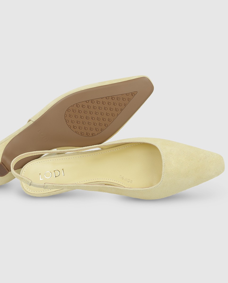 Imagen 4 de Zapatos de salón destalonados de mujer en ante - Lodi - Amarillo Amarillo