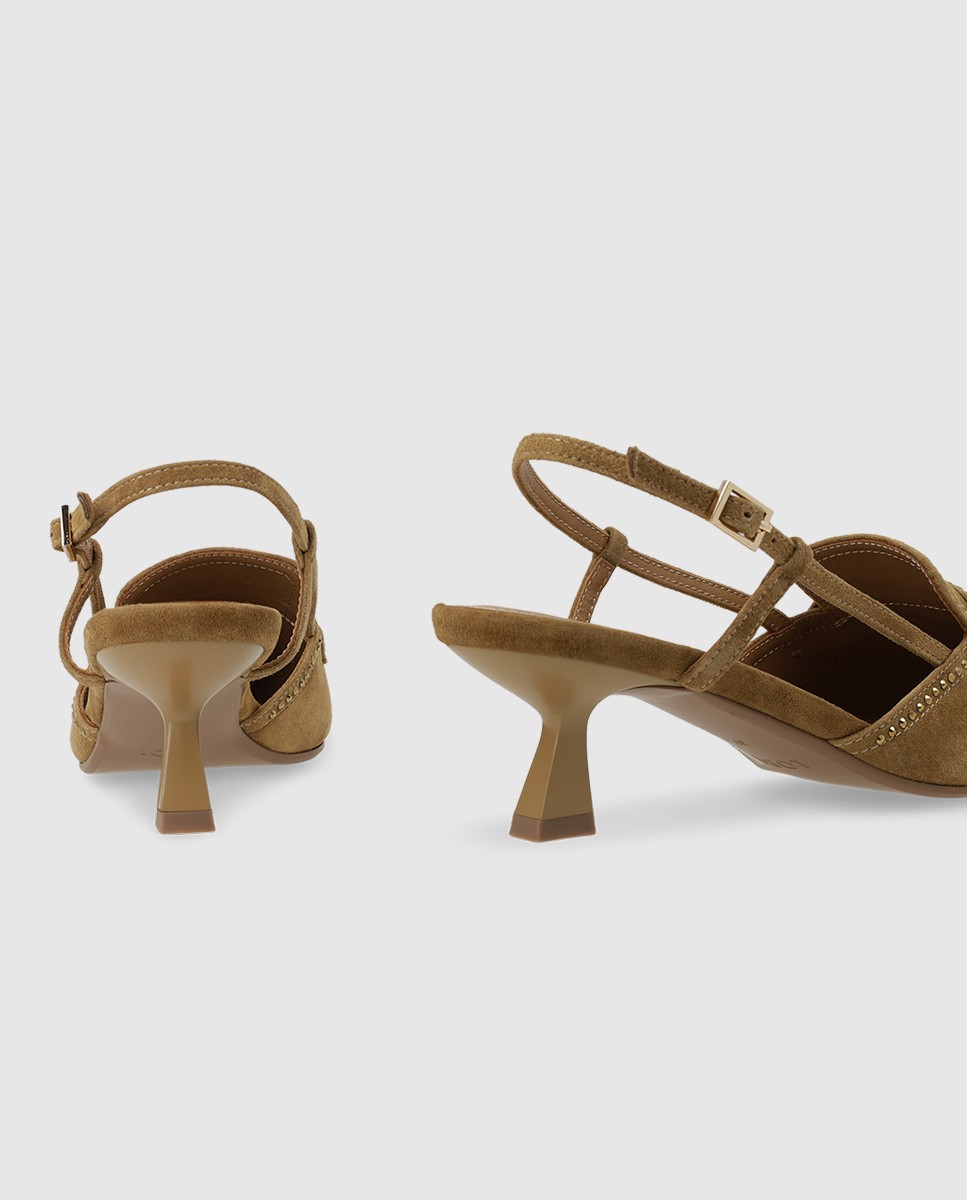Zapatos de salón destalonados de mujer en ante - Lodi - Beige Beige-2