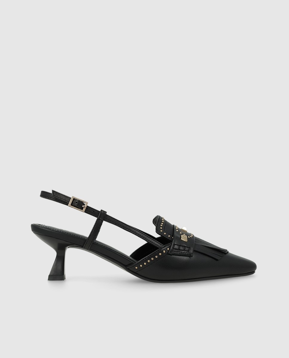 Zapatos de salón destalonados de mujer en ante - Lodi - Negro Negro-1